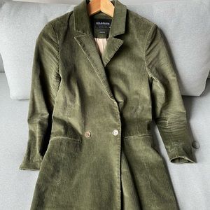WILDFANG Double Breasted Green Corduroy Blazer, XS